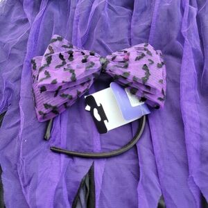 New Halloween Purple Black Tulle Skirt Bat Bow Headband Make Offer